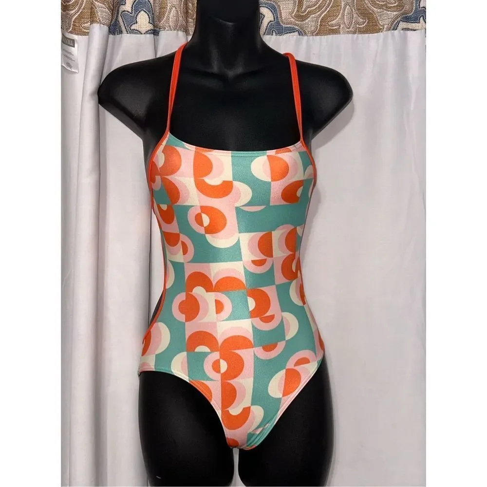 Beautiful women One Piece Sporti x Alex Walsh Geo Glam Lizzie Cross Back One Pie